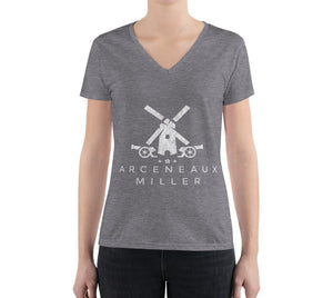 Women's Grey V-Neck Big Logo