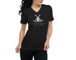 Women's Short Sleeve V-Neck Vintage Big Logo